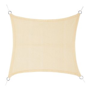 Toldo de vela quadrado bege 5 x 5 m