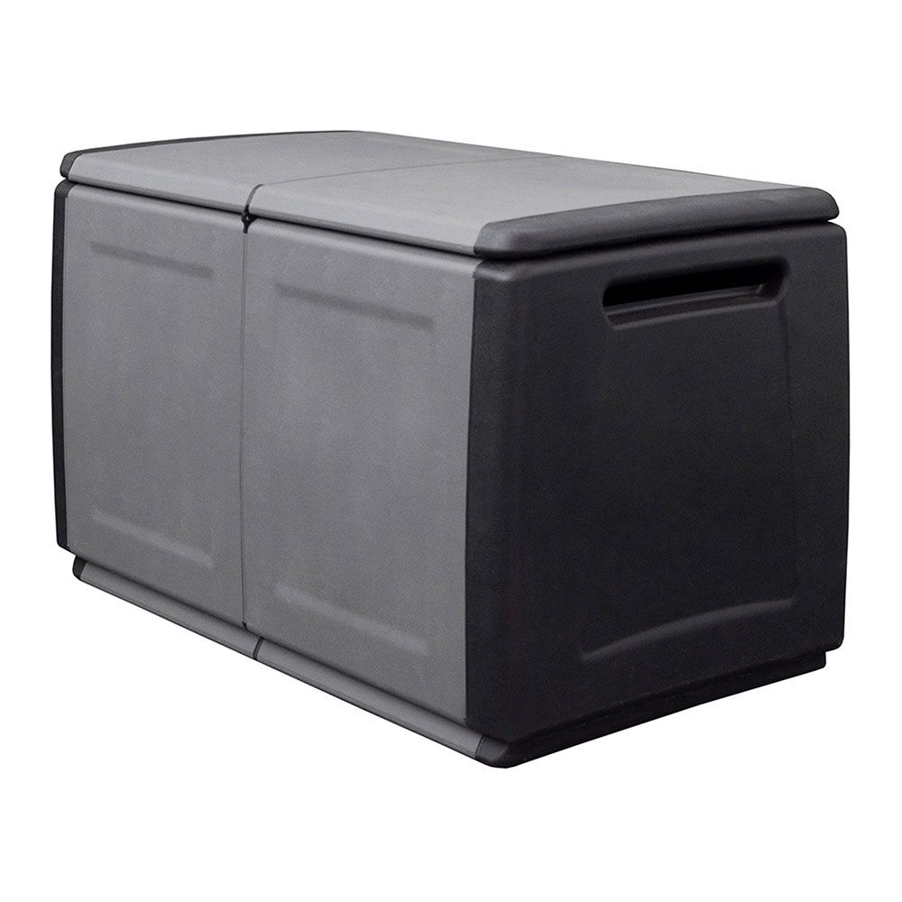 Baú de polipropileno 230 l, cinza escuro, 96 x 53 x 57 cm