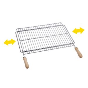 Grelha extensível para churrasqueira 70x40cm em aço zincado