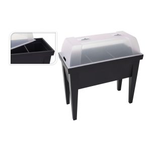 Horta vertical com tampa para efeito estufa, cor preto 80x40x65cm