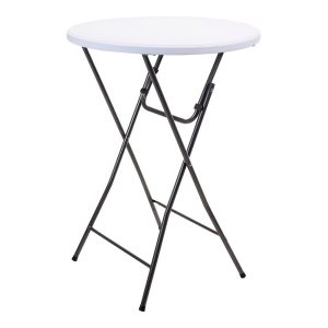 Mesa de jardim redonda polietileno dobrável branco ø80 x 110 cm