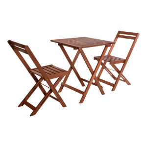Conjunto mesa e cadeiras de acácia