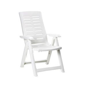 Cadeira dobrável com múltiplas posições, branca, 60 x 61 x 109 cm