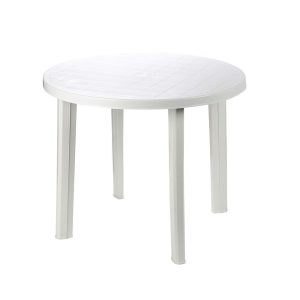 Mesa redonda branca para exterior, ø90 x 72 cm