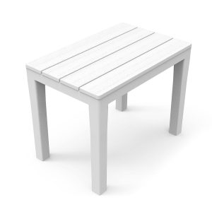 Banco branco para exterior, 38,5 x 60 x 45 cm