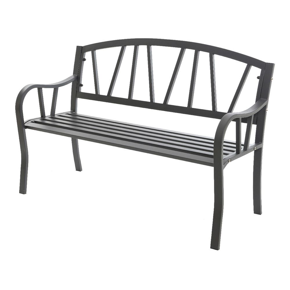 Banco de ferro para uso externo, 123 x 53 x 86 cm, antracite