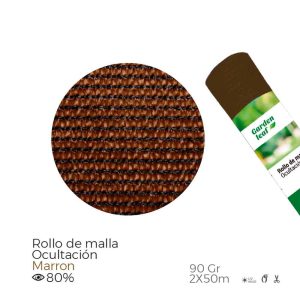 Rolo de malha escondente castanho densidade 90g 2x50m