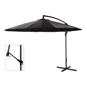 Chapéu-de-sol excêntrico antracite 180 gr / m² altura máxima 3 m ø300 cm