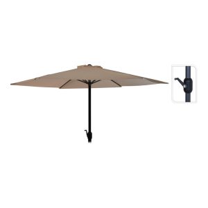 Chapéu-de-sol ø300 cm altura 248 cm. poste de alumínio com manivela color: taupe