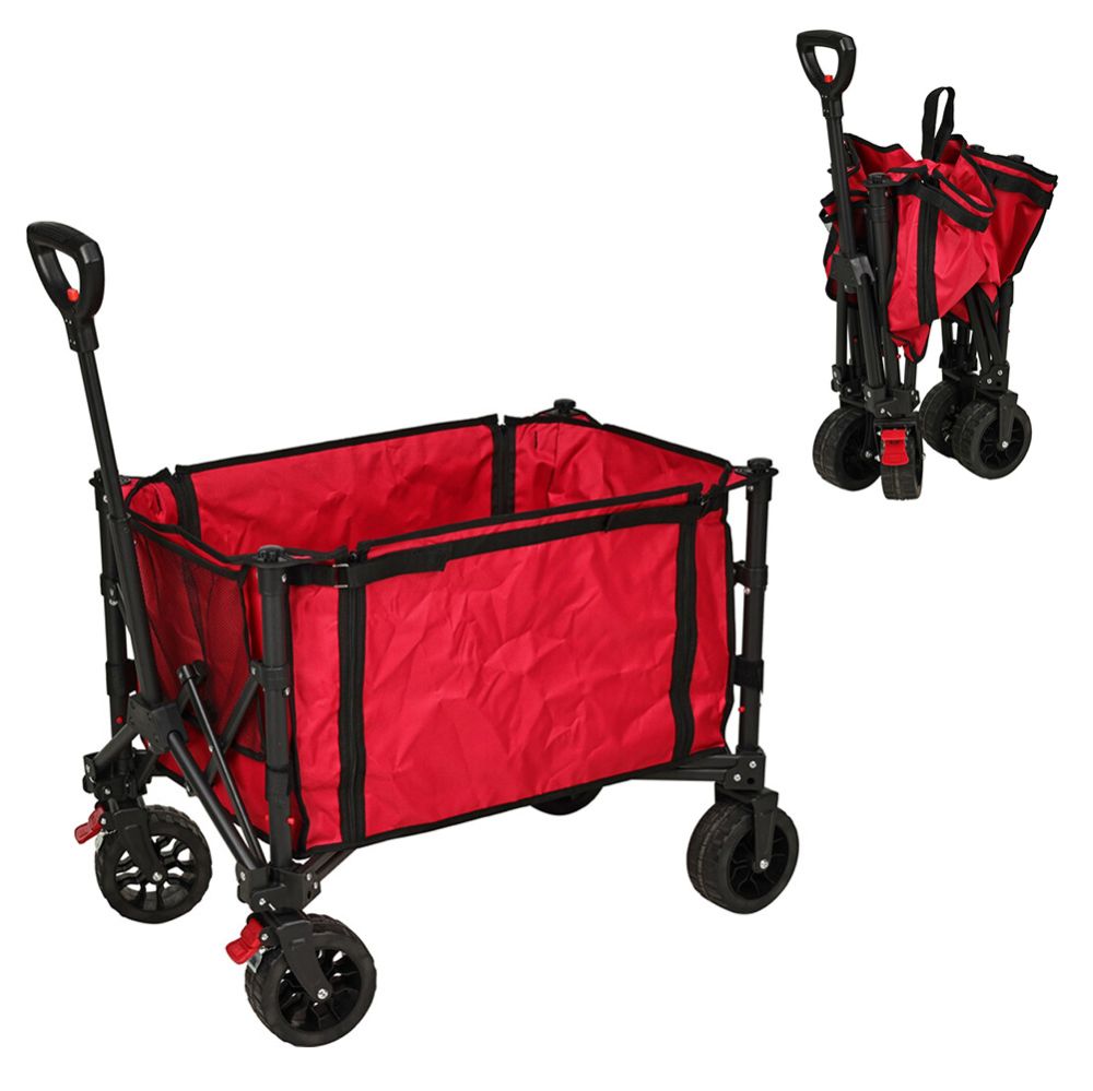 Carrinho de praia dobrável 91 x 47 x 52 cm cor vermelho