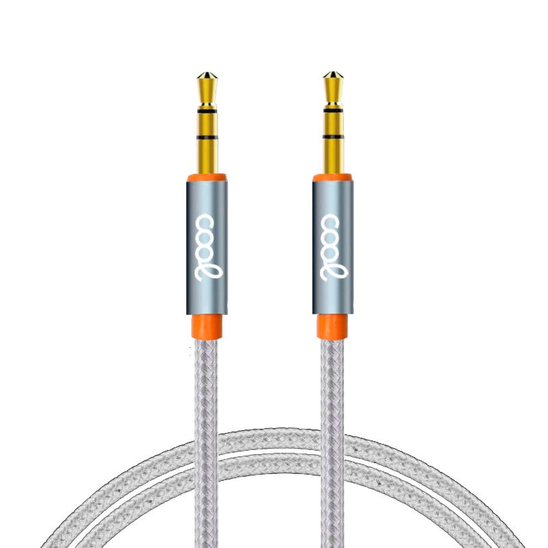 Cable Jack 3.5 mm a Jack 3.5 mm COOL Audio-Audio Nylon prateado (1m)