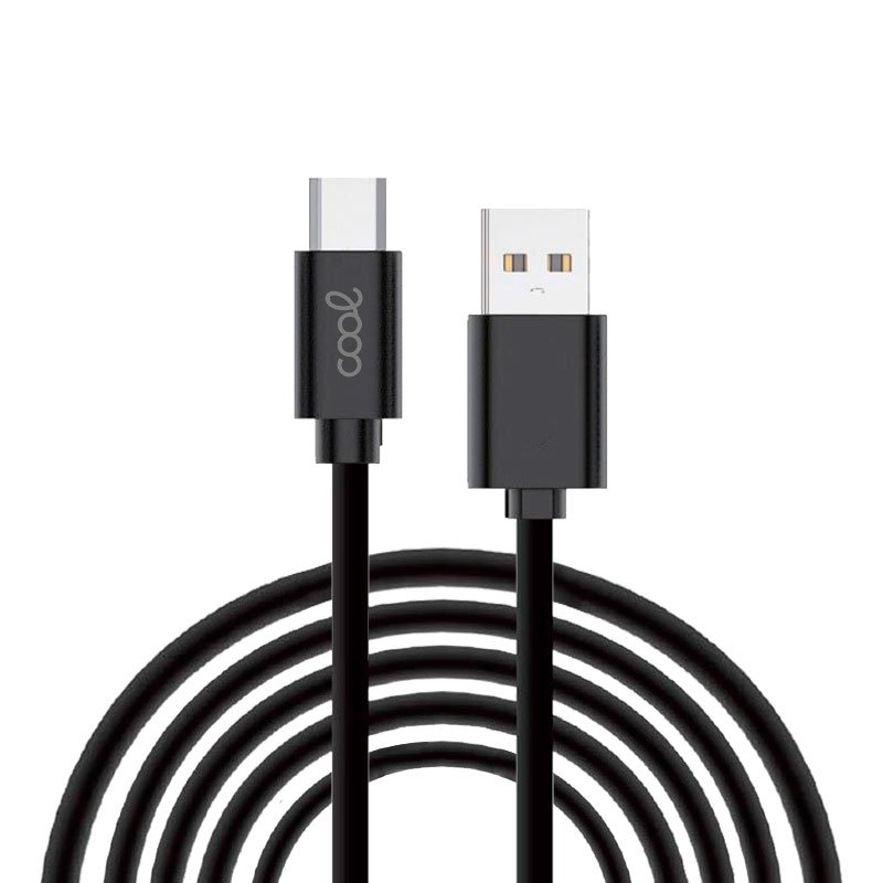 Cable USB Compatible COOL Universal TIPO-C (3 metros) preto 2.4 Amp
