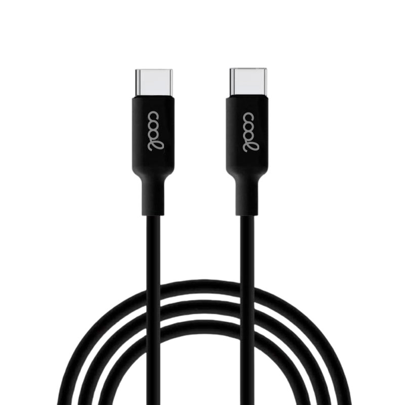 Cable USB Compatible COOL Universal TIPO-C a TIPO-C (1 metro) preto 3 Amp