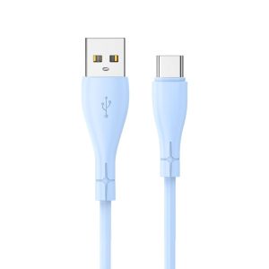 Cable USB COOL silicone Universal Tipo C (1 metro) Celeste