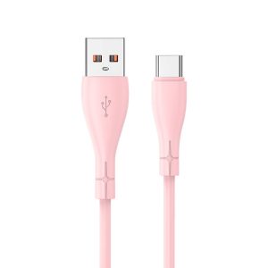 Cable USB COOL silicone Universal Tipo C (1 metro) Rosa