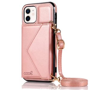 Capa COOL para iPhone 12 mini Colgante Wallet Rosa