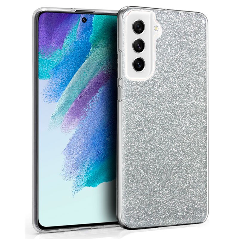 Capa COOL para Samsung G990B Galaxy S21 FE Glitter Prata