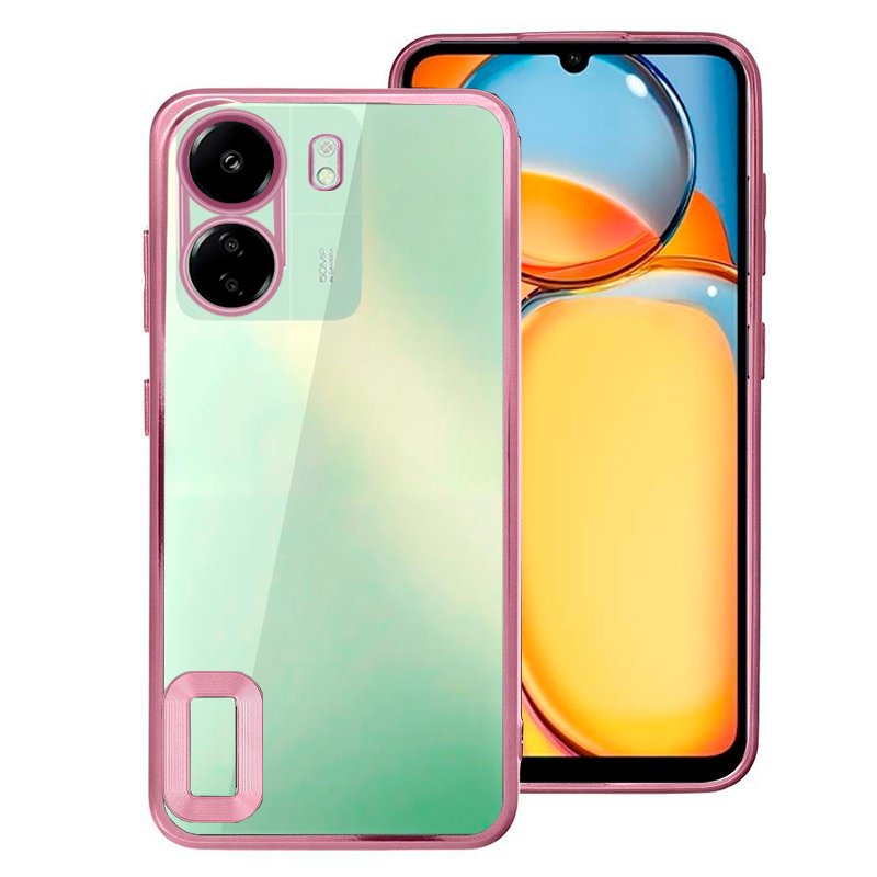 Capa COOL para Xiaomi Redmi 13C / 13C 5G / Poco C65 Borde Metalizado (Rosa)