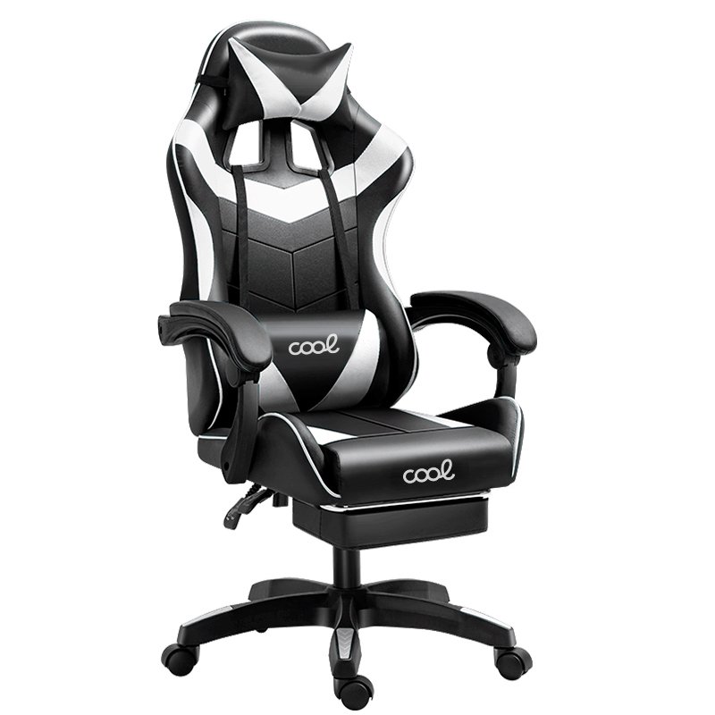 Sillón Gaming Premium COOL Rest Negro-branco (Reposapiés)