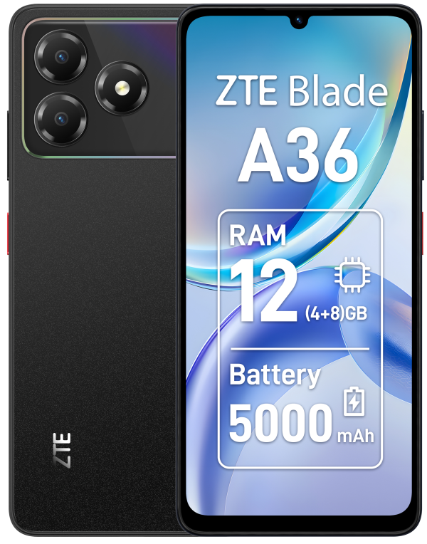 ZTE Blade A36 17,1 cm (6.75") SIM doble Android 15 4G USB Tipo C 4 GB 64 GB 5000 mAh preto