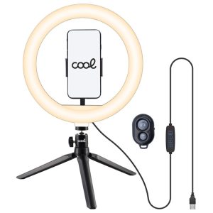 Suporte Sobremesa (50 cm) Aro de Luz LED COOL + Mando Bluetooth