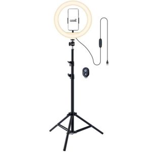 Suporte Trípode (180 cm) Aro de Luz LED COOL + Mando Bluetooth
