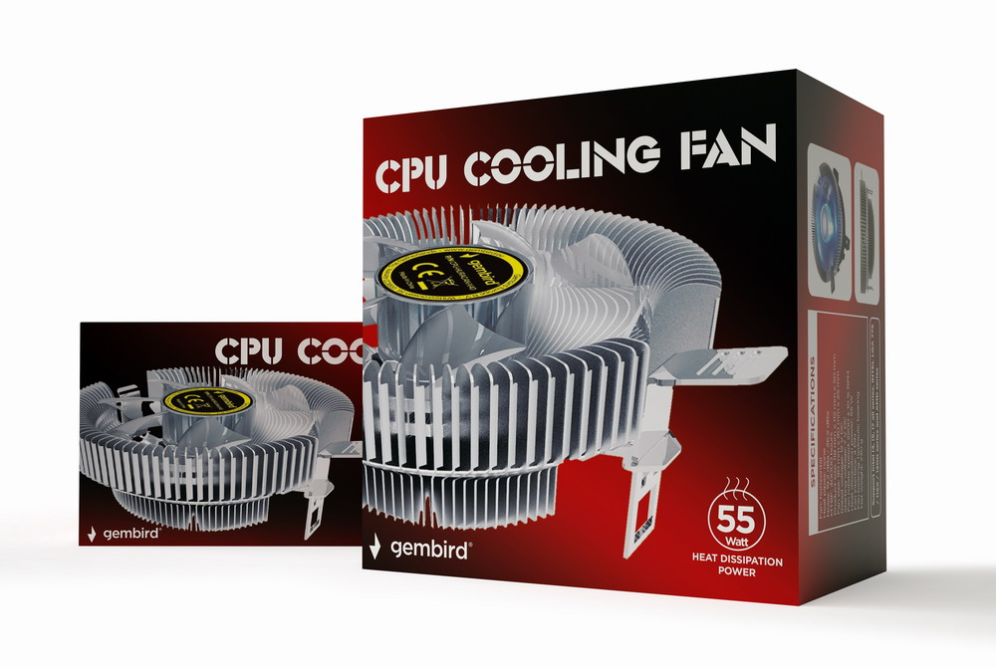Gembird CPU-HURACAN-X40 sistema de refrigeração para Computador Procesador Refrigerador de ar 9 cm Transparente