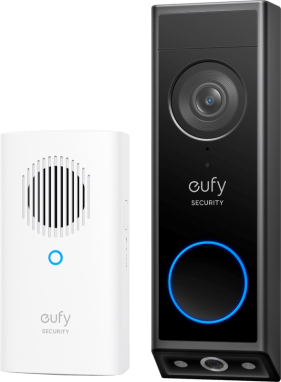 Eufy Security Video Doorbell E340, cámara doble con sistema de control de entregas, 2K Full HD y visión nocturna a color, por cable o con batería, timbre Inalâmbrico, almacenamiento local ampliable hasta 128 GB, sin cuotas mensuales