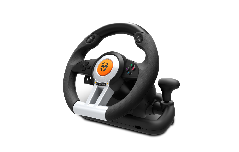 Krom K-Wheel preto USB Volante + Pedales Analógico/Digital PlayStation 4, Playstation, Playstation 3, Xbox One