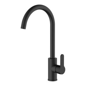 Torneira monocomando com cano alto preto fosco serie miño