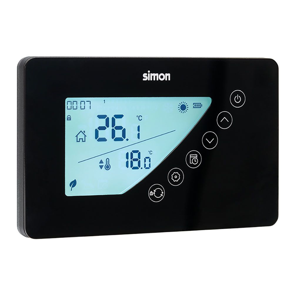 Termostato digital programação semanal, preto