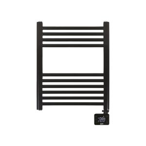 Toalheiro elétrico preto com temporizador