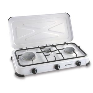 Fogão a gás butano/propano esmaltado com 3 bocas, branco, 600 x 340 x 100 mm