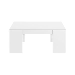 Mesa de centro elevável, branco brilhante