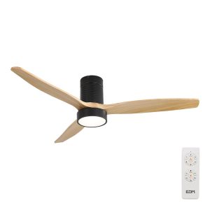 Ventoinha de teto modelo inteligente kara com 3 pás brancas ø132 cm luz led 3000/4000/6000k, 3 cct, 30 w, preto