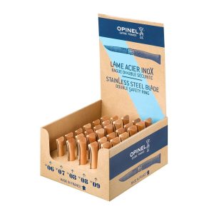 Expositor de facas em aço inoxidável opinel, 30 unidades (nº6, nº7, nº9 6 unidades nº8 12 unidades de cada número)