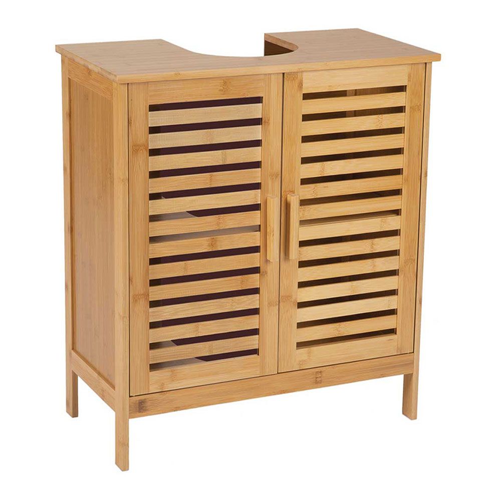 Armário de lavatório wc de bambu 60 x 30 x 62 cm