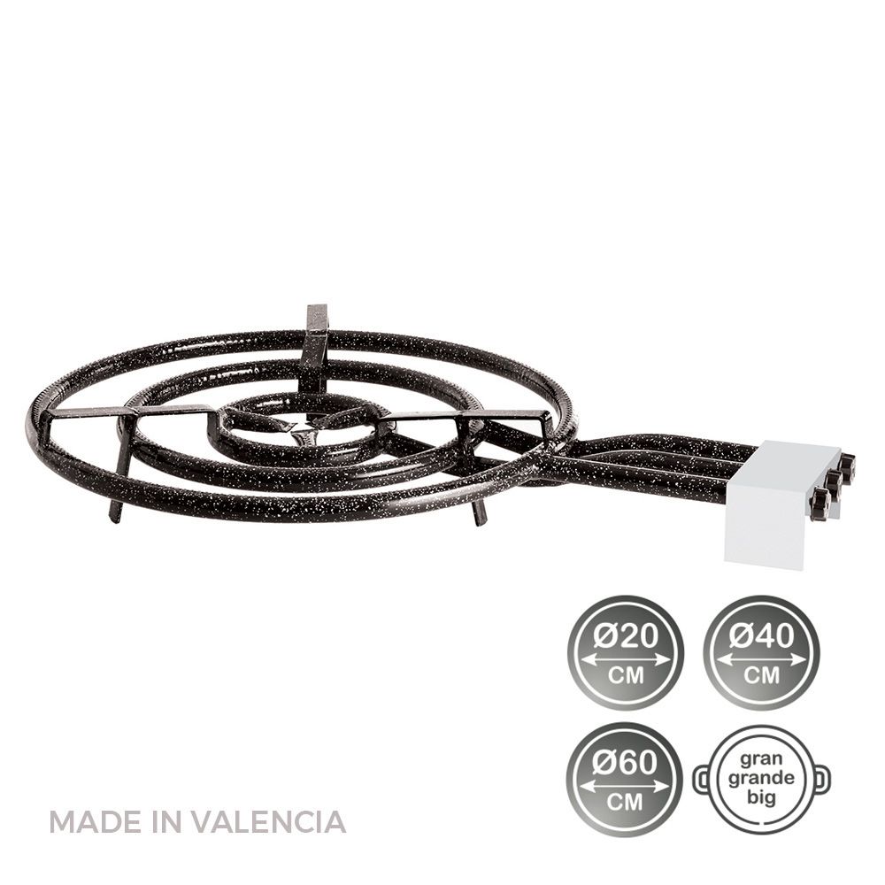 Fogareiro de gas butano/propano ø60cm 3 fogos. vaello