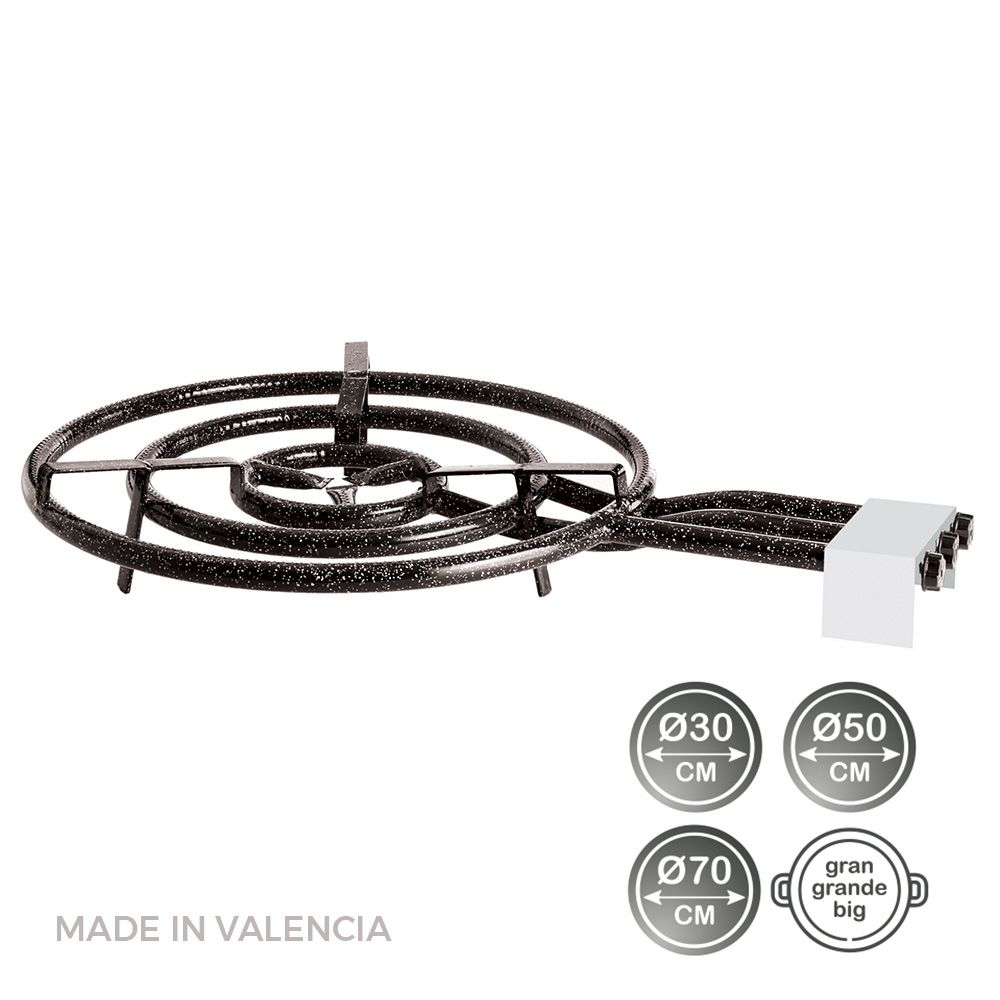 Fogareiro de gas butano/propano ø70cm 3 fogos. vaello