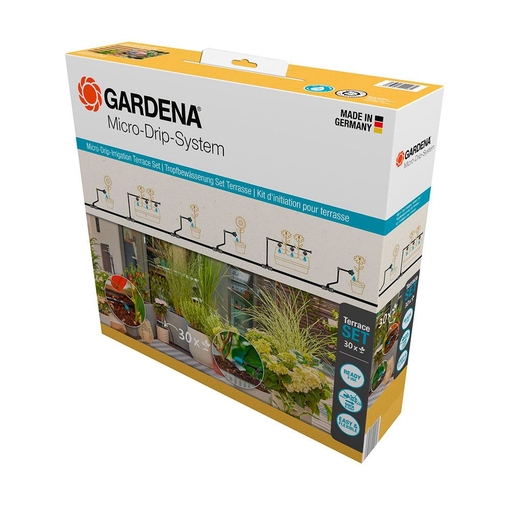 Sistema de irrigação por gotejamento microdrip para até 30 plantas