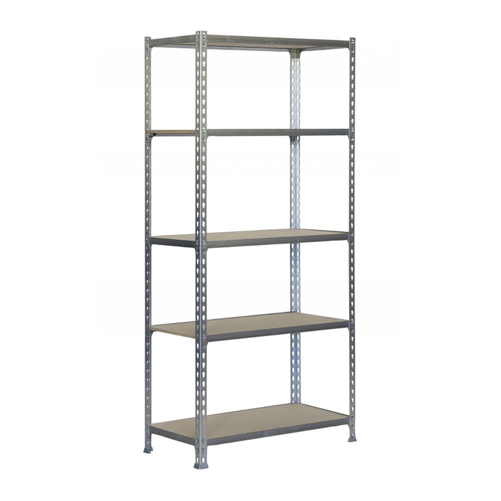 Estante metálica sem parafusos maderclick 5/400 galva/madeira simon rack