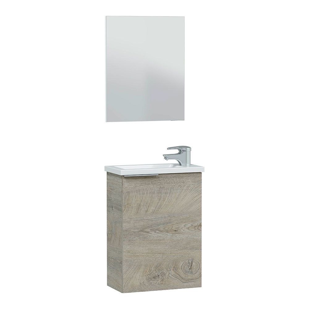 Móveis 40 1 porta + espelho + lavatório compacta