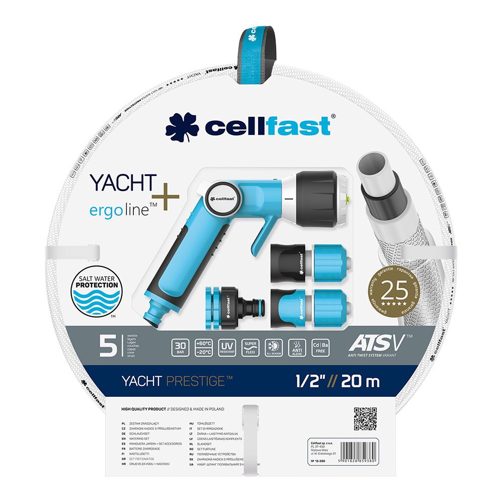 Kit mangueira yacht ø12,5 mm, ½ pol, 20 m