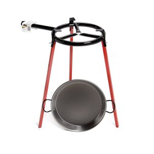 Set frigideiras polidas ø38cm com tripé e queimador de gás 300mm. vaello