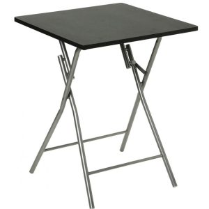 Mesa dobrável preta 60 x 60 x 75 cm