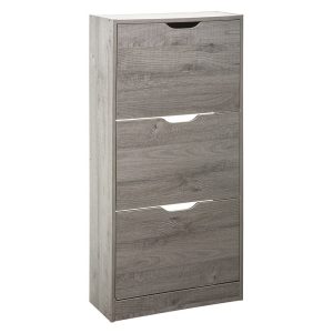 Sapateira de madeira 115x60x24cm cor cinzento