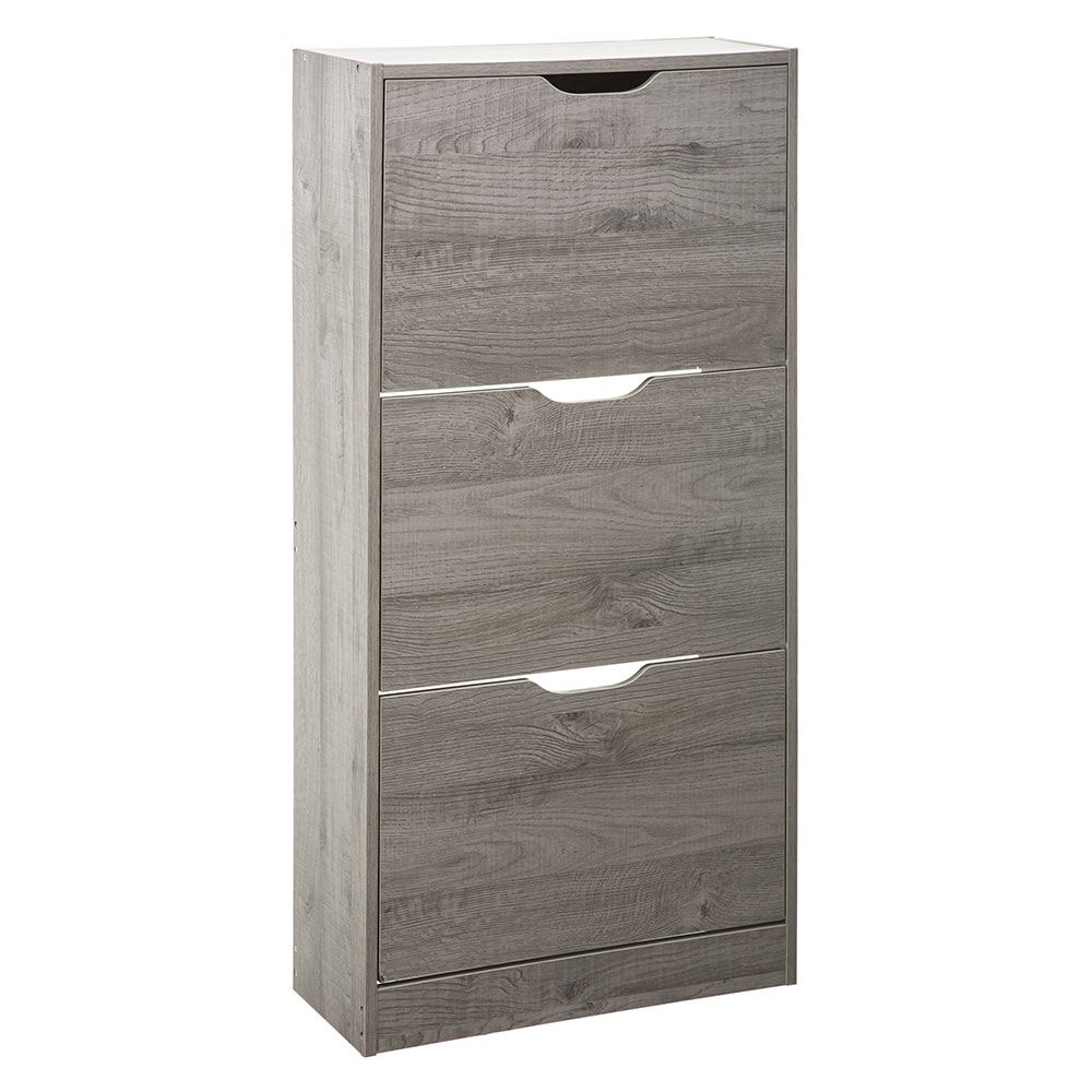 Sapateira de madeira 115x60x24cm cor cinzento
