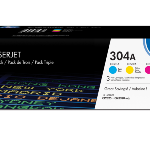 HP Pack de ahorro de 3 cartuchos de tóner original LaserJet 304A cian/magenta/amarillo