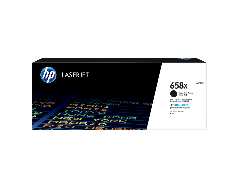 HP Cartucho de tóner Original LaserJet 658X preto de alta capacidad