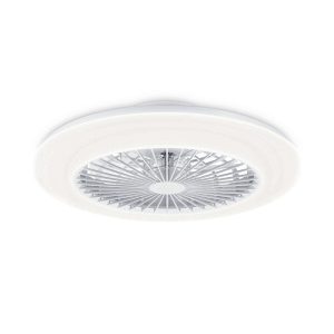 Ventilador de teto, led 3 cct, motor dc 25 w + led 60 w, modelo amigo, branco com difusor efeito estrelado, ø57,5 cm